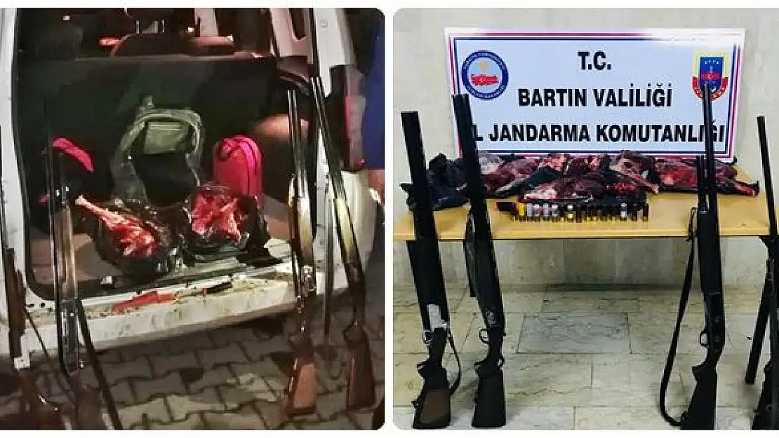 Karacayı vurup parçalayan avcılar yakalandı