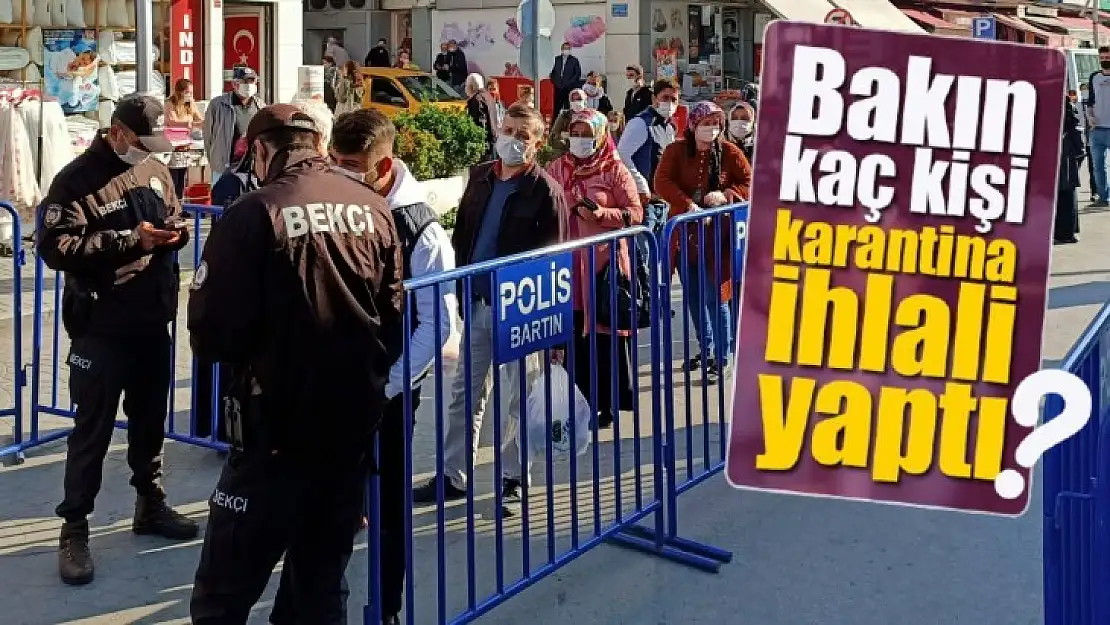 Karantinayı ihlal eden kişi sayısı