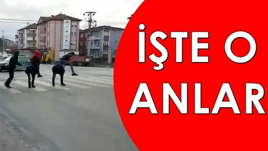 Karşıdan karşıya bakın nasıl geçtiler