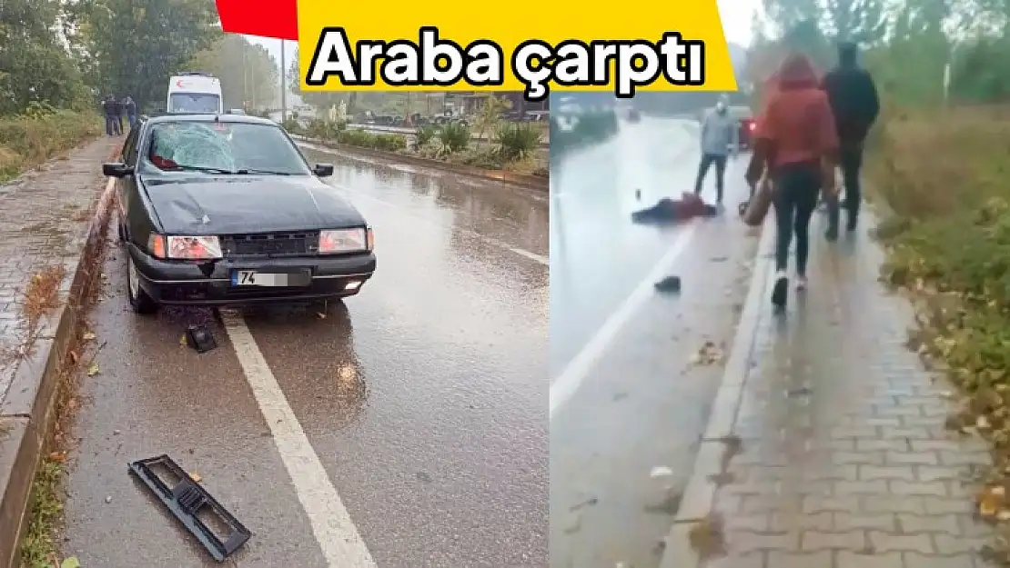 Karşıdan karşıya geçerken araba çarptı