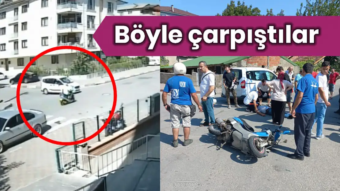 Kavşakta böyle çarpıştılar