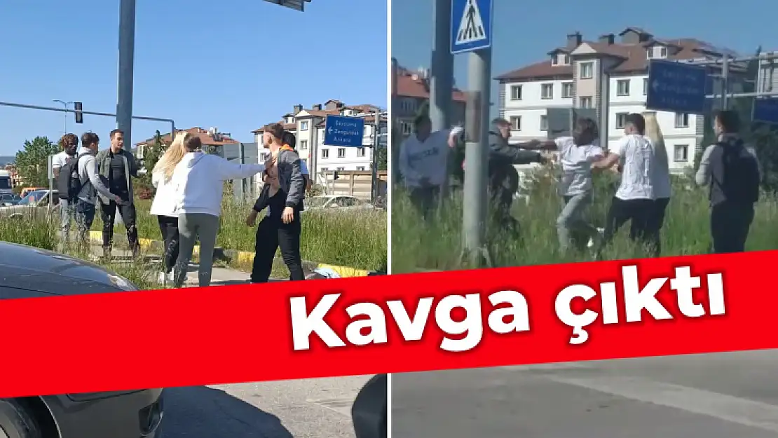 Kavşakta kavga çıktı