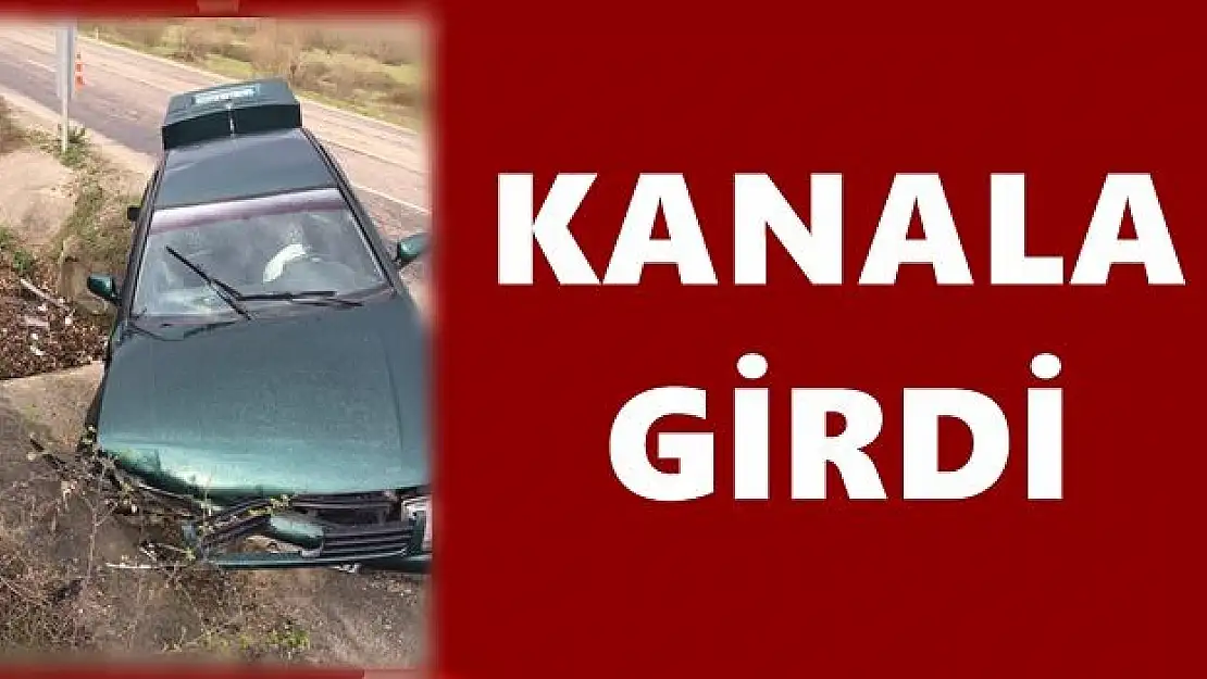 Kontrolden çıkan araç kanala girdi