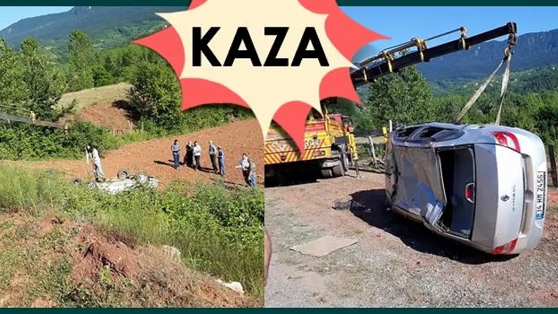 Kontrolden Çıkan Araç Şarampole Uçtu