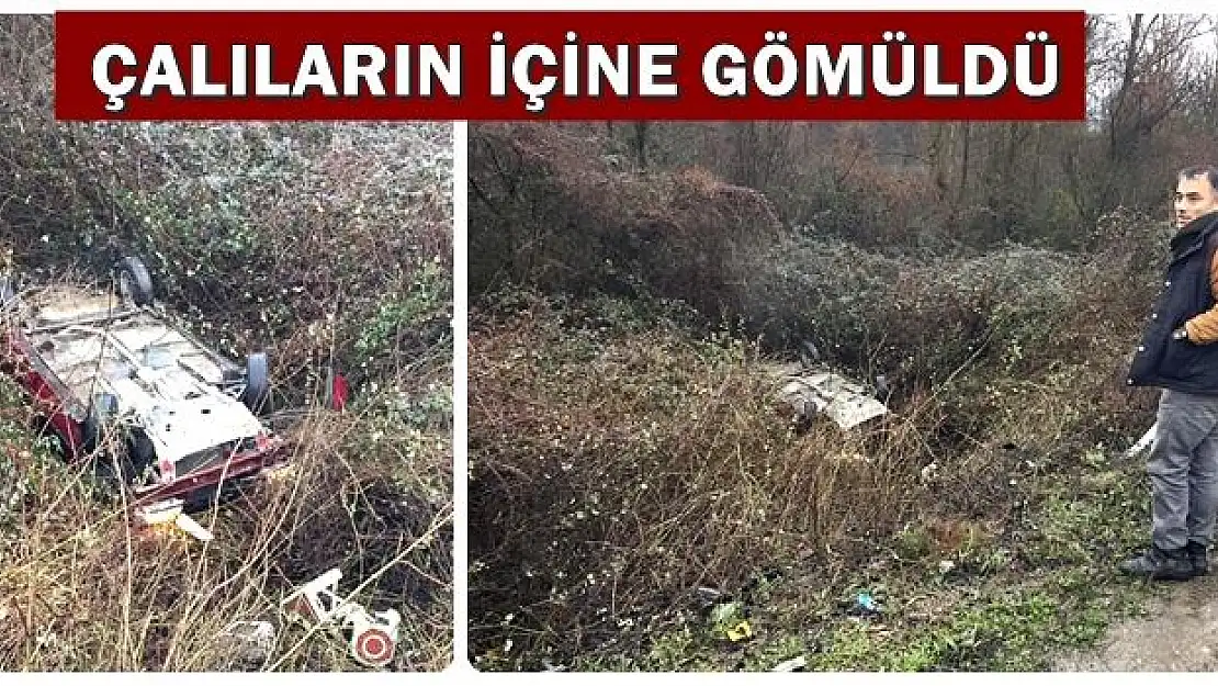 Kontrolden çıktı, şarampole yuvarlandı