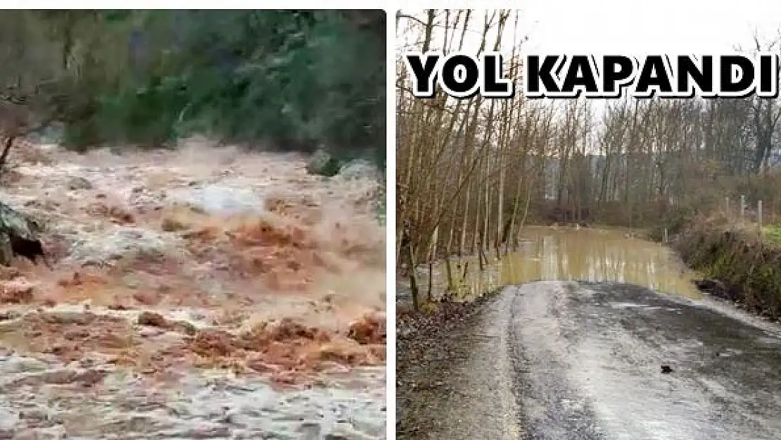 Köprü sular altında kaldı, yol kapandı