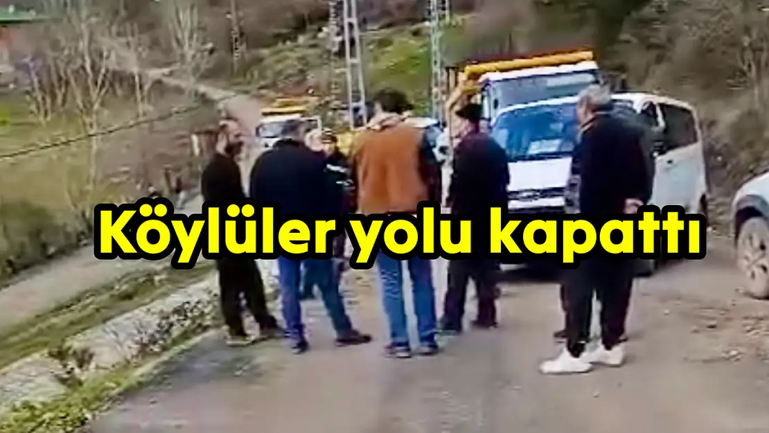 Köylüler kamyonları durdurdu