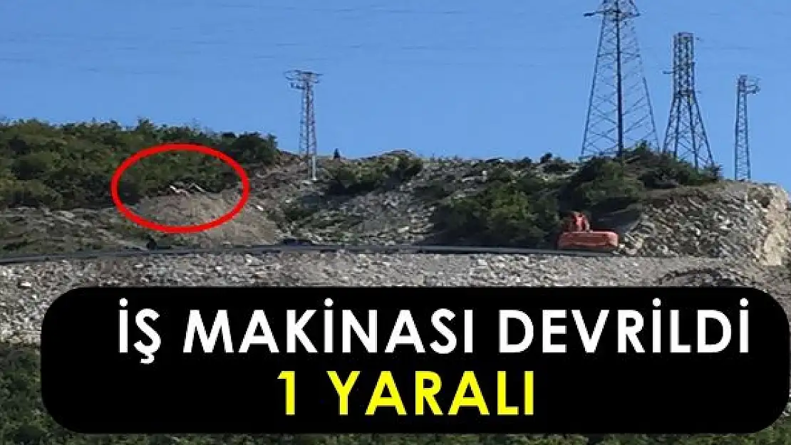 Kozcağız'da İş Makinesi Devrildi