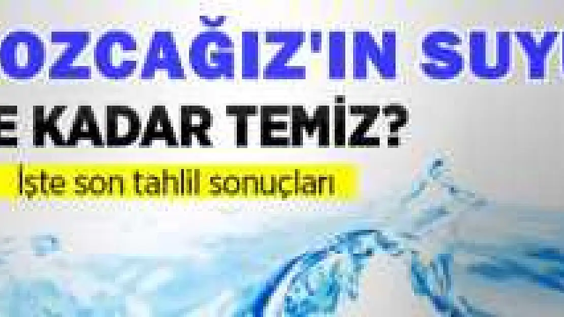 KOZCAĞIZ ŞEBEKE SUYUNUN ANALİZ SONUÇLARI