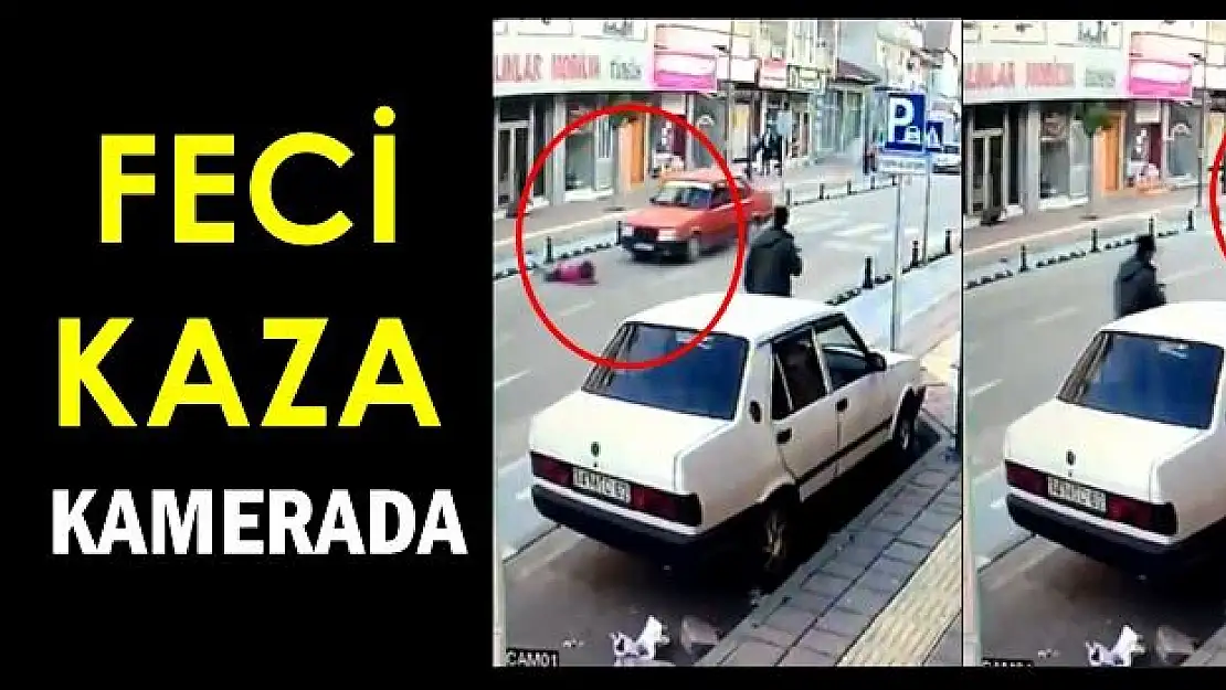 Küçük kıza otomobil böyle çarptı