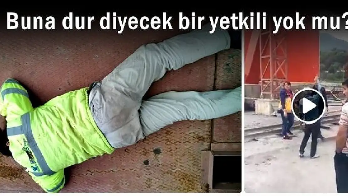 Kulede hakkını isteyen işçi böyle veryansın etti