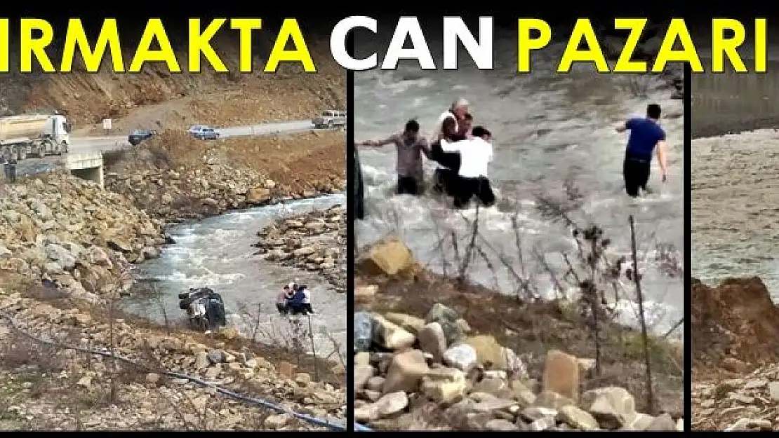 Kumluca yolunda kaza, ırmağa uçtu