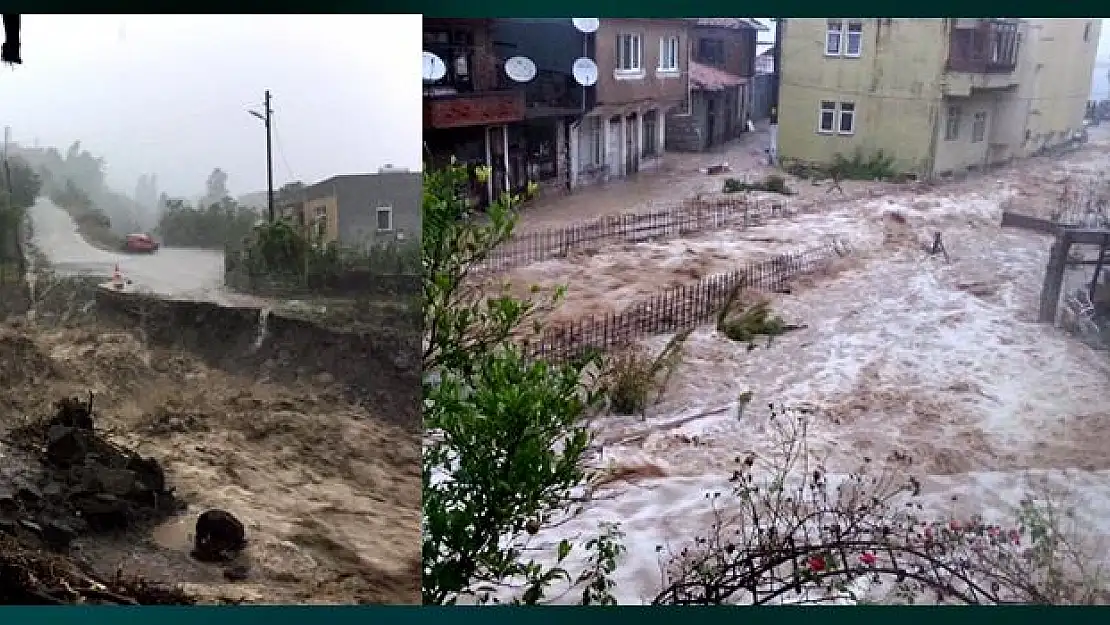 Kurucaşile'de dereler taştı