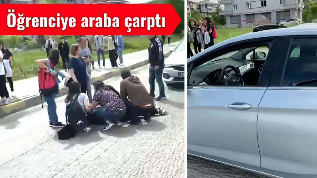 Kız öğrenciye araba çarptı