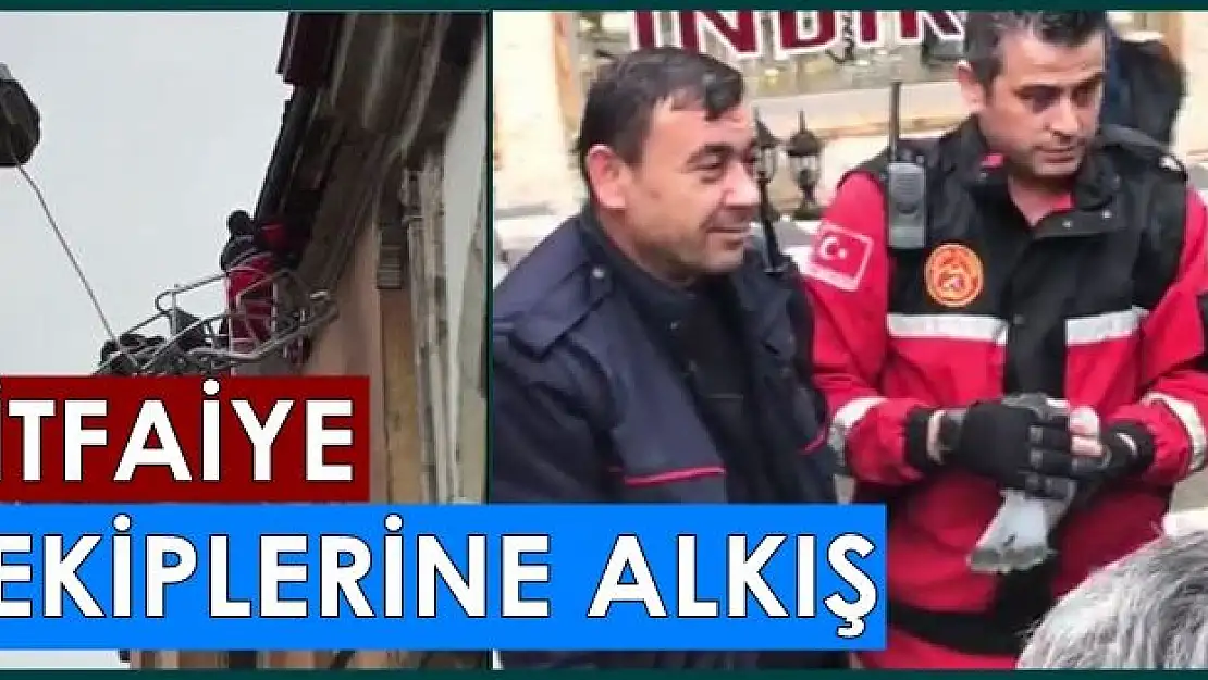 Mahsur kaldı, itfaiye yetişti