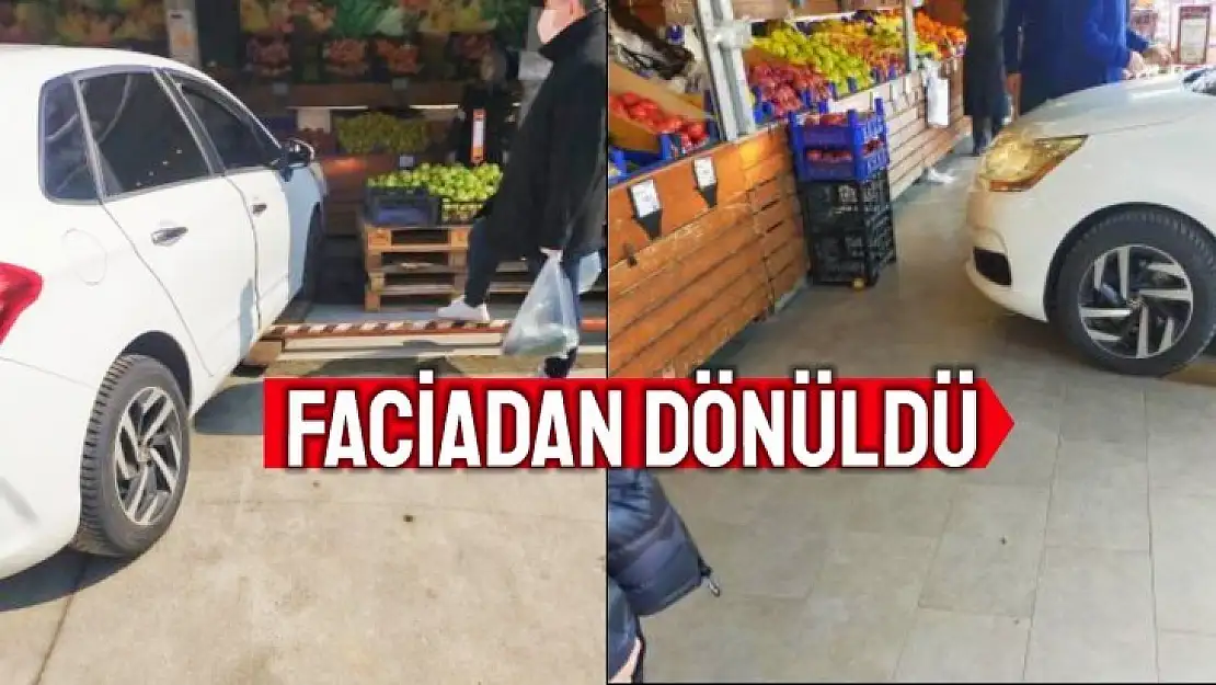 Market önünde talihsiz kaza