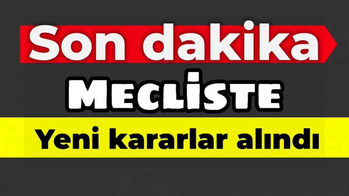 Meclisten yeni kararlar çıktı