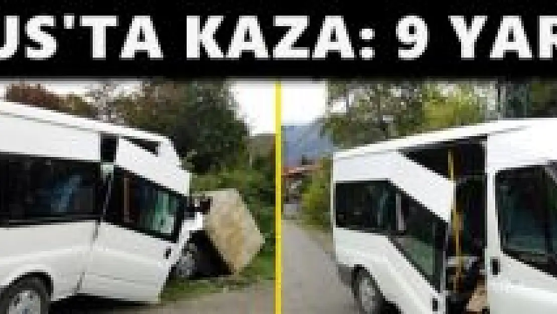 Minibüs Beton Bloka Çarptı: 9 yaralı