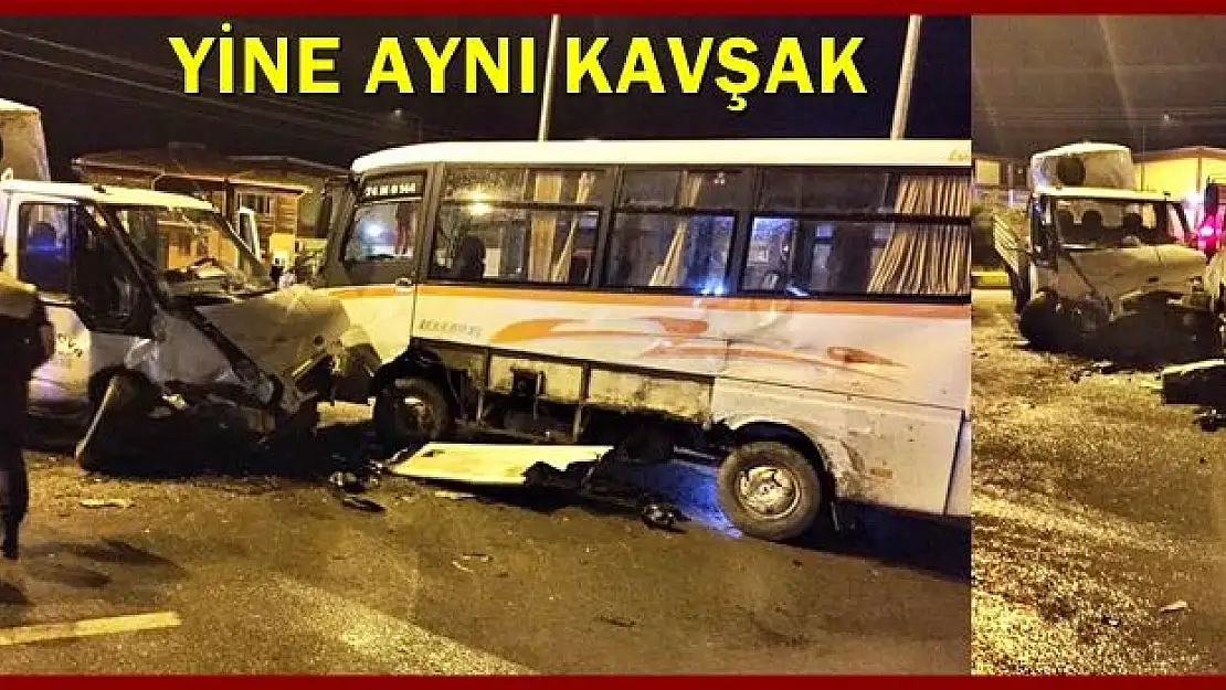 Minibüs ile Kamyonet Çarpıştı