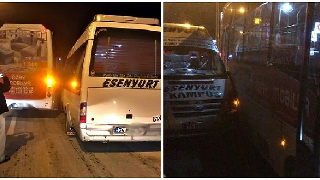 Minibüsler çarpıştı