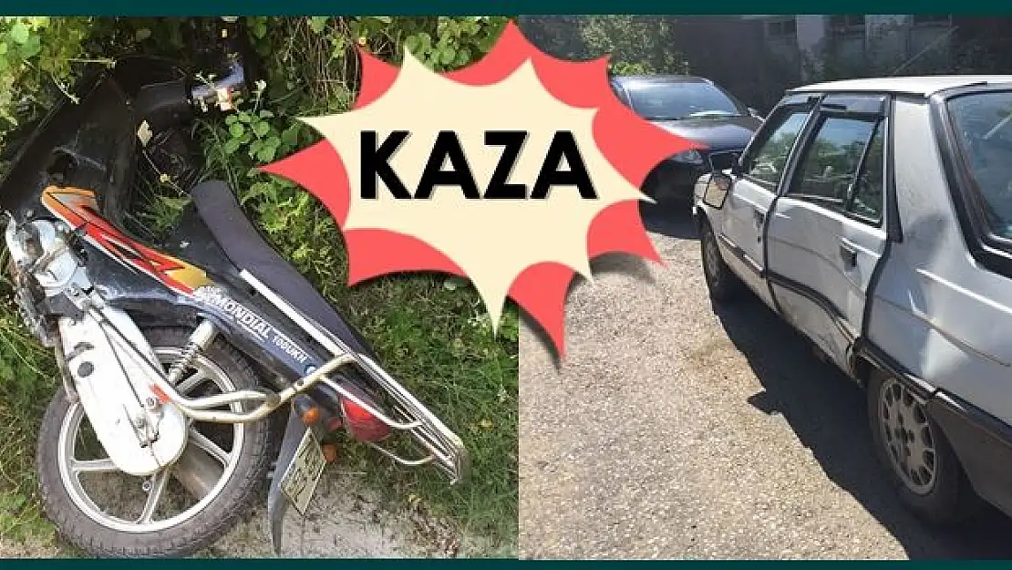 Motosiklet ile otomobil çarpıştı