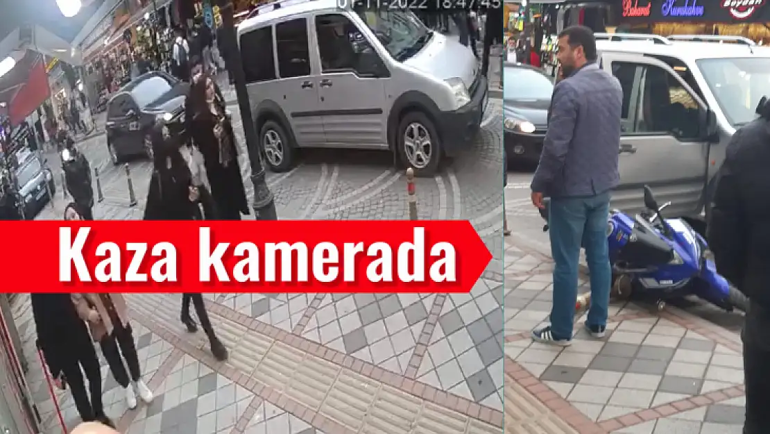 Motosikletli açılan kapıya çarptı