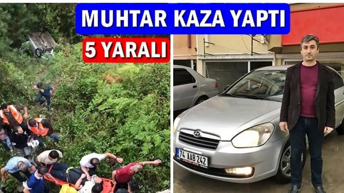 Muhtar kaza yaptı, uçuruma yuvarlandı