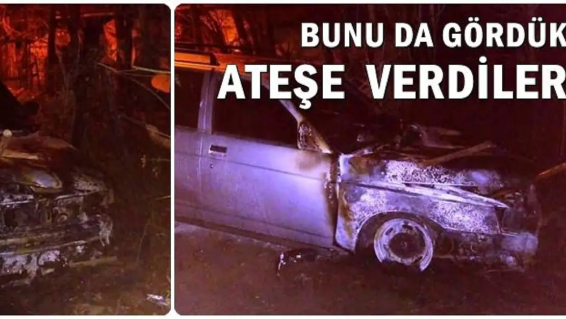 Muhtarın aracını yaktılar