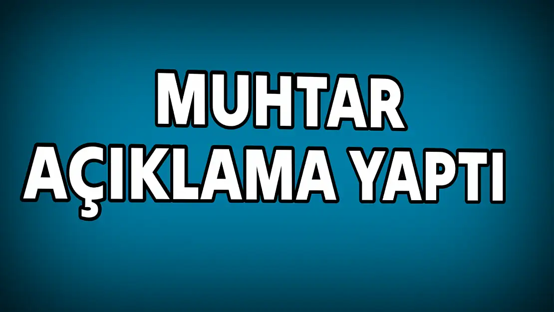 Muhtarlıktan Ağaç Kesimiyle İlgili Açıklama