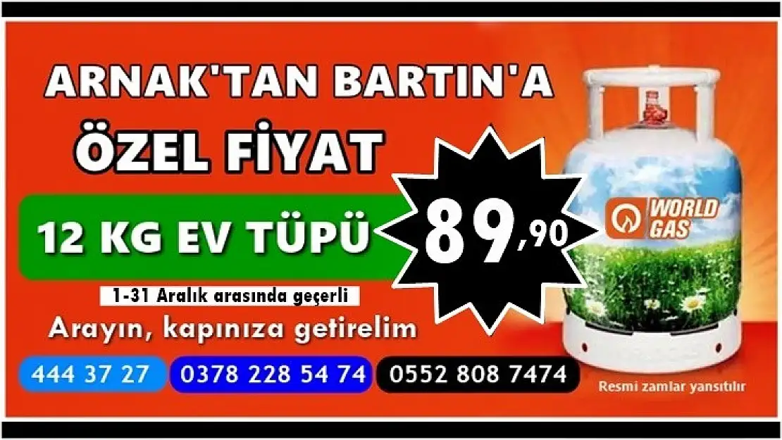 Mutfak tüpünde Bartın'a özel fiyat