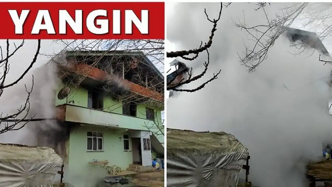 Odunlukta çıkan yangın eve sıçradı