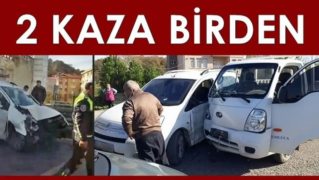 Öğle vaktinde 2 kaza birden, 2 yaralı