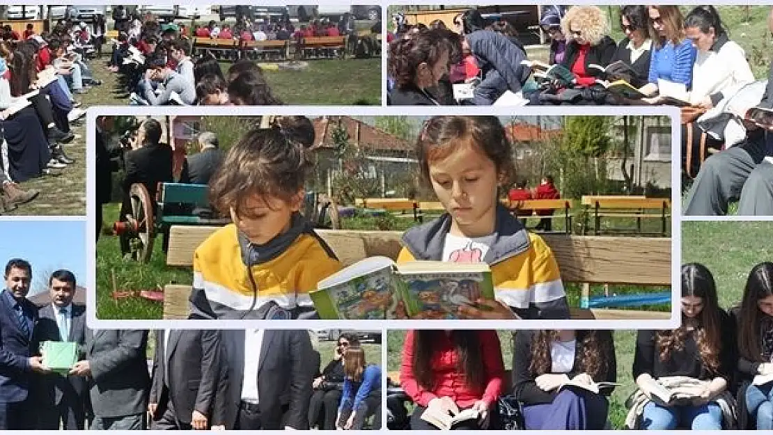 Okul bahçesinde kitap okudular