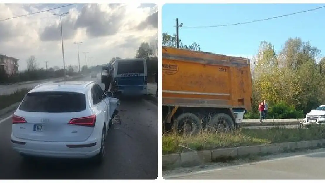 Önündeki yolcu minibüsüne çarptı