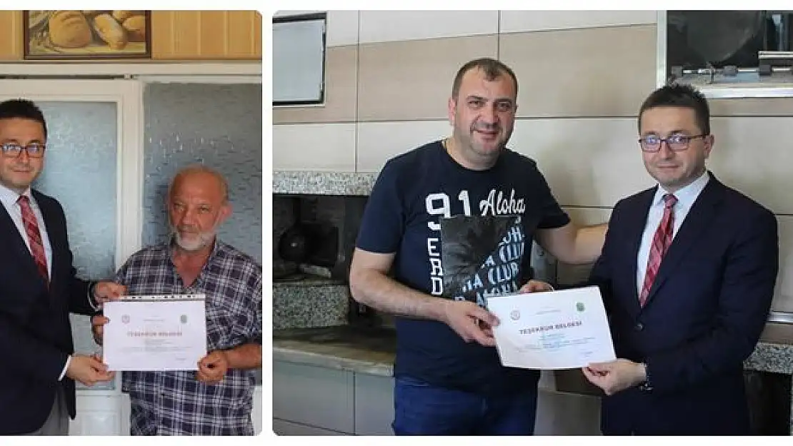 Örnek firmalara teşekkür belgesi