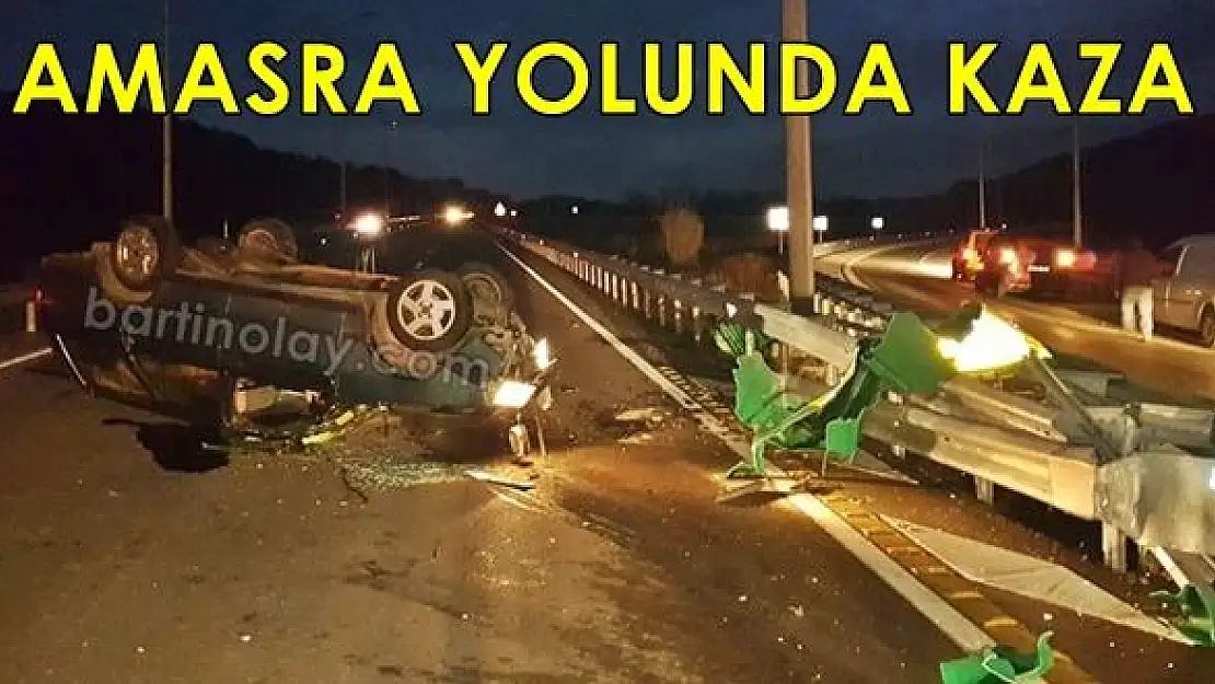 Orta refüje çarpıp takla attı, 1 yaralı