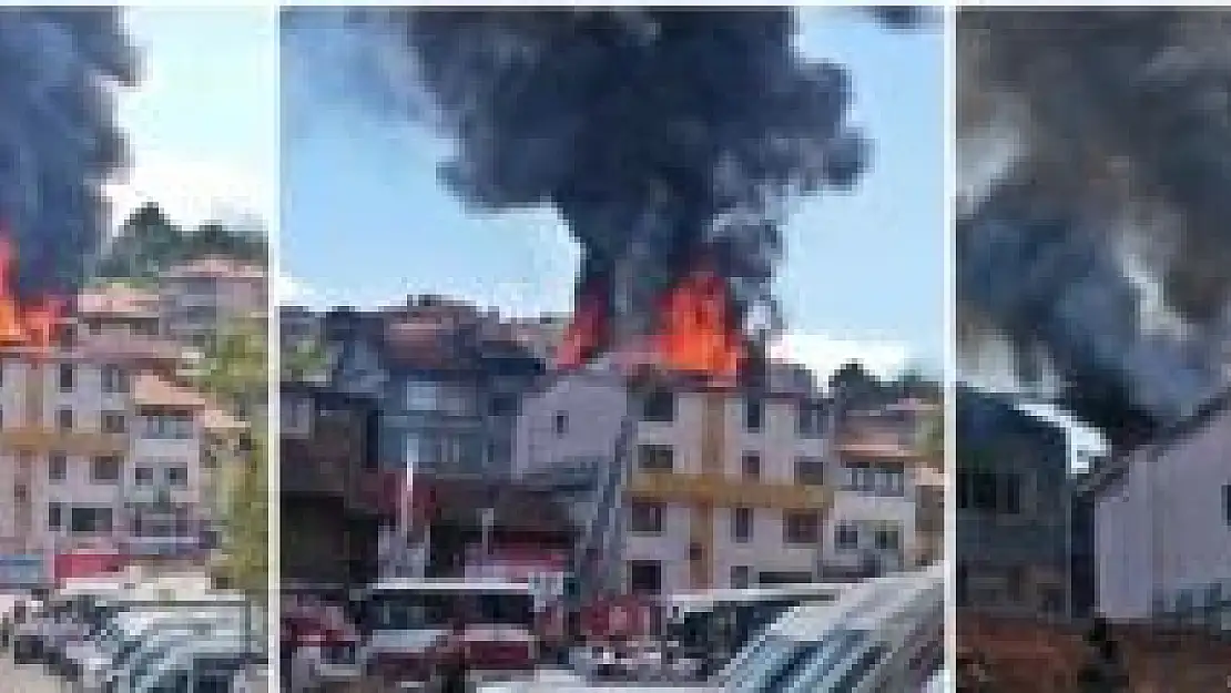 Otelin çatısı cayır cayır yandı
