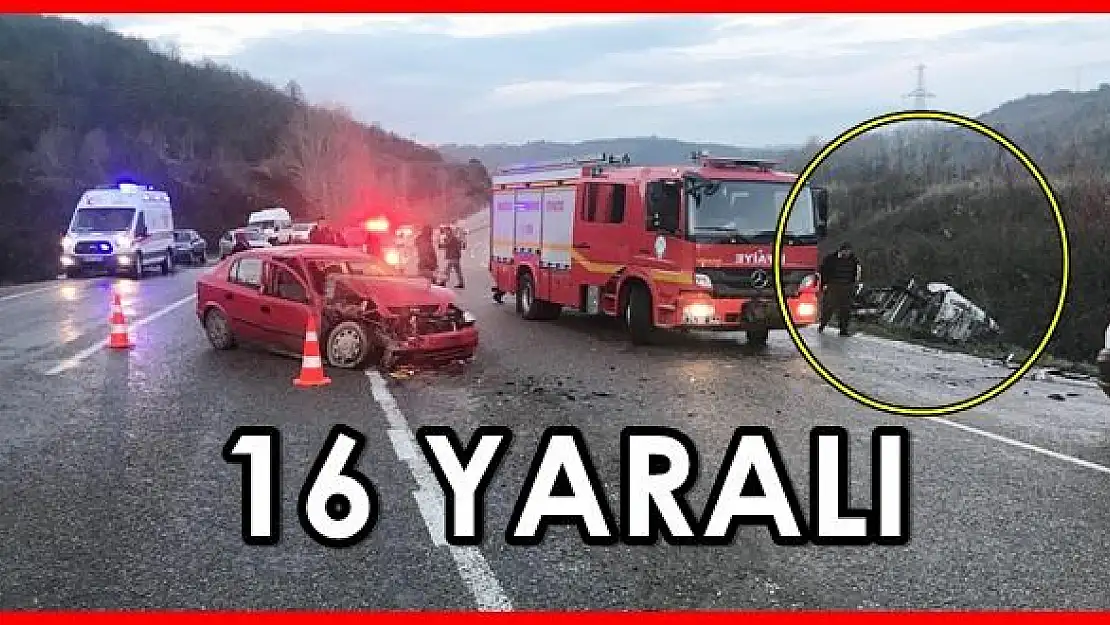 Otomobil ile çarpışan işçi servisi şarampole devrildi
