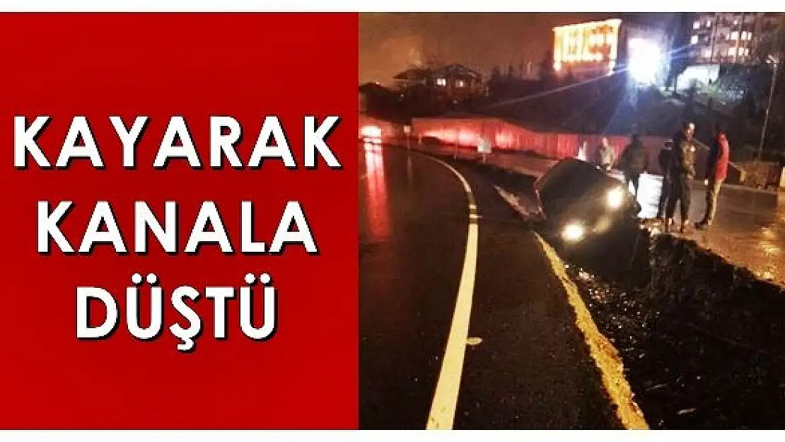 Otomobil kanala düştü