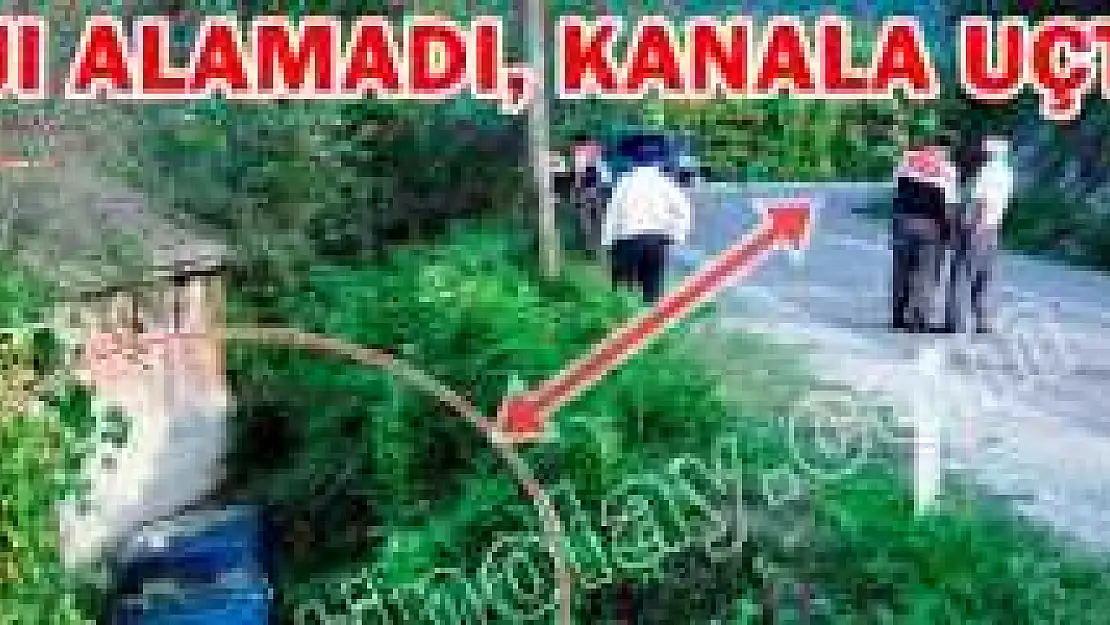 OTOMOBİL KANALA UÇTU: 2 YARALI