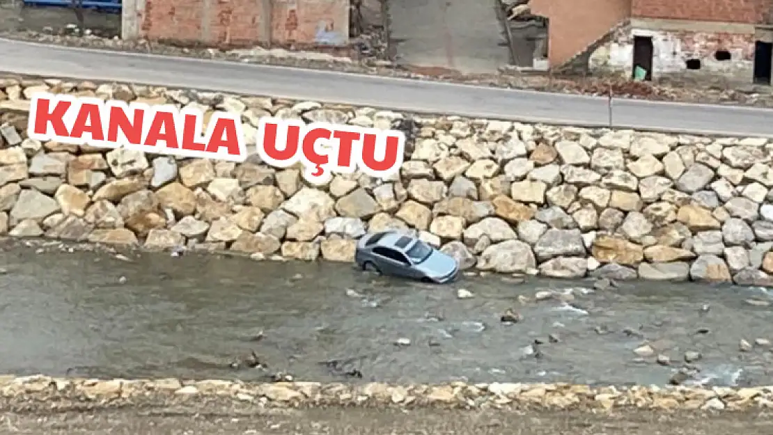 Otomobil kanala uçtu