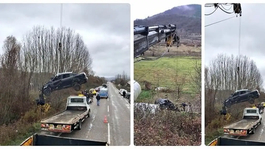 Otomobil şarampole uçtu