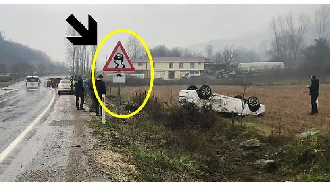 Otomobil tarlaya uçtu!
