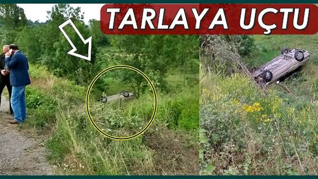 Otomobil Tarlaya Uçtu