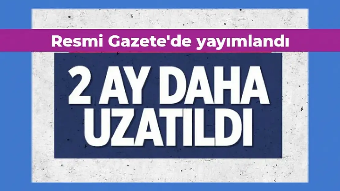Resmi gazetede yayımlandı