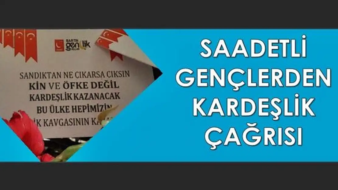 Saadetli gençlerden Kardeşlik çağrısı