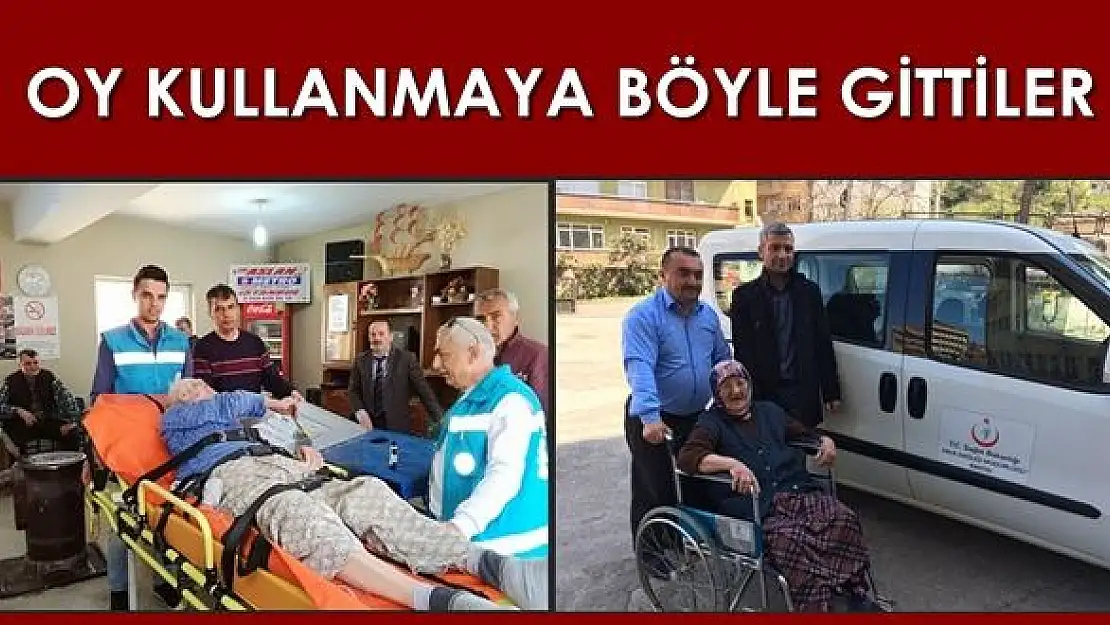 Sedye ve tekerlekli sandalye üzerinde oy kullandılar