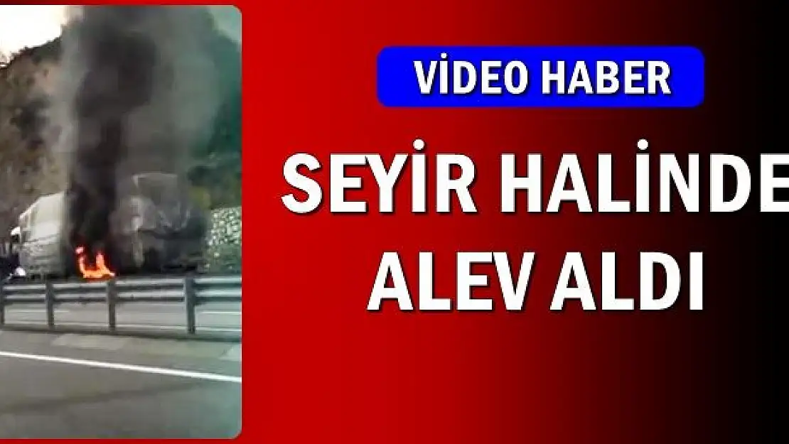Seyir halindeki TIR alev aldı