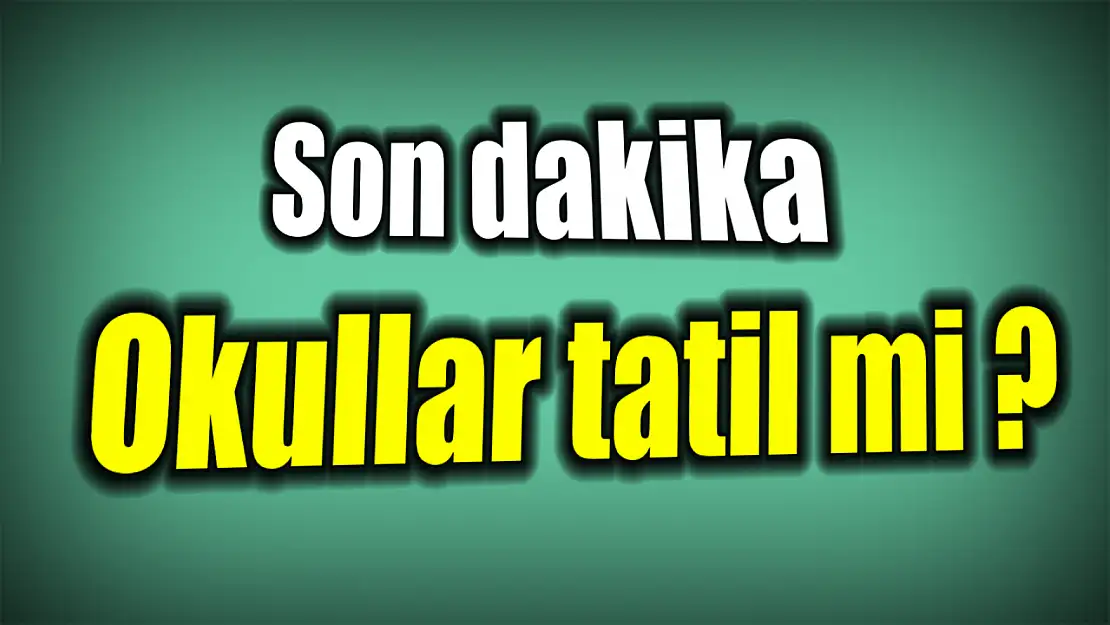 Son dakika tatil kararı