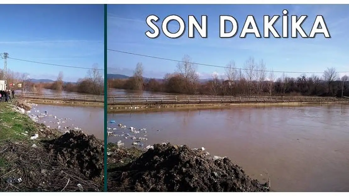 Sular yükseldi, köprü ulaşıma kapandı